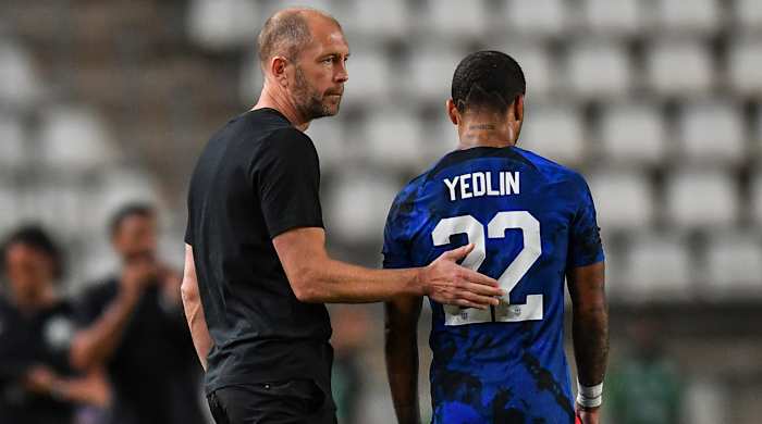 Gregg Berhalter with DeAndre Yedlin.